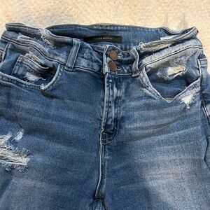 Flying Monkey Mid Rise flare. Distressed. Size 28